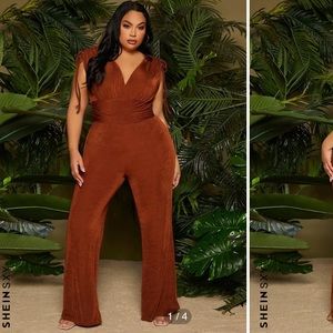 Ruched Drawstring Trim Jumpsuit